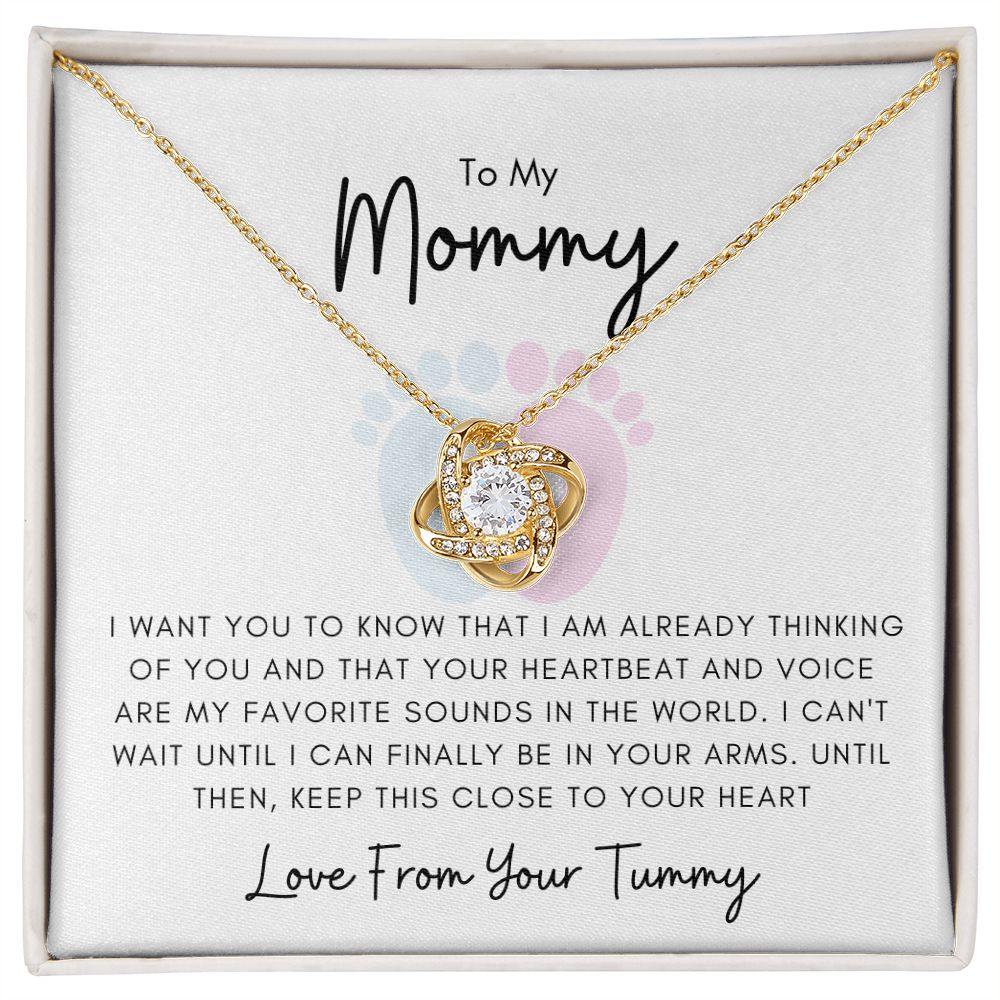 To My Mommy Love From Your Tummy | Necklace with Message Card