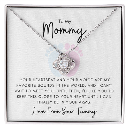 To My Mommy From Your Tummy | Necklace with Message Card