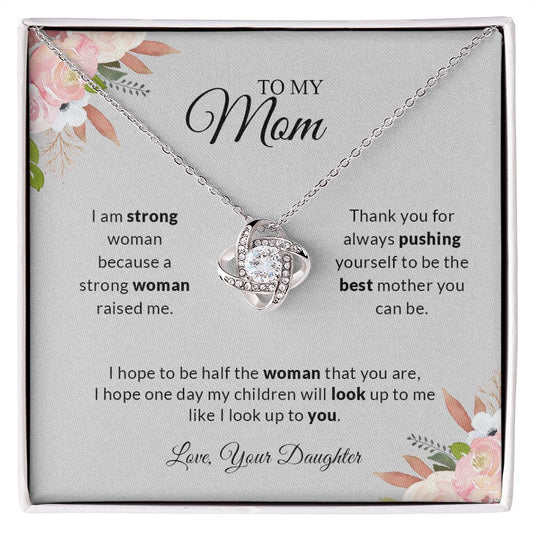 To My Mom | I Love You - Love Knot Necklace