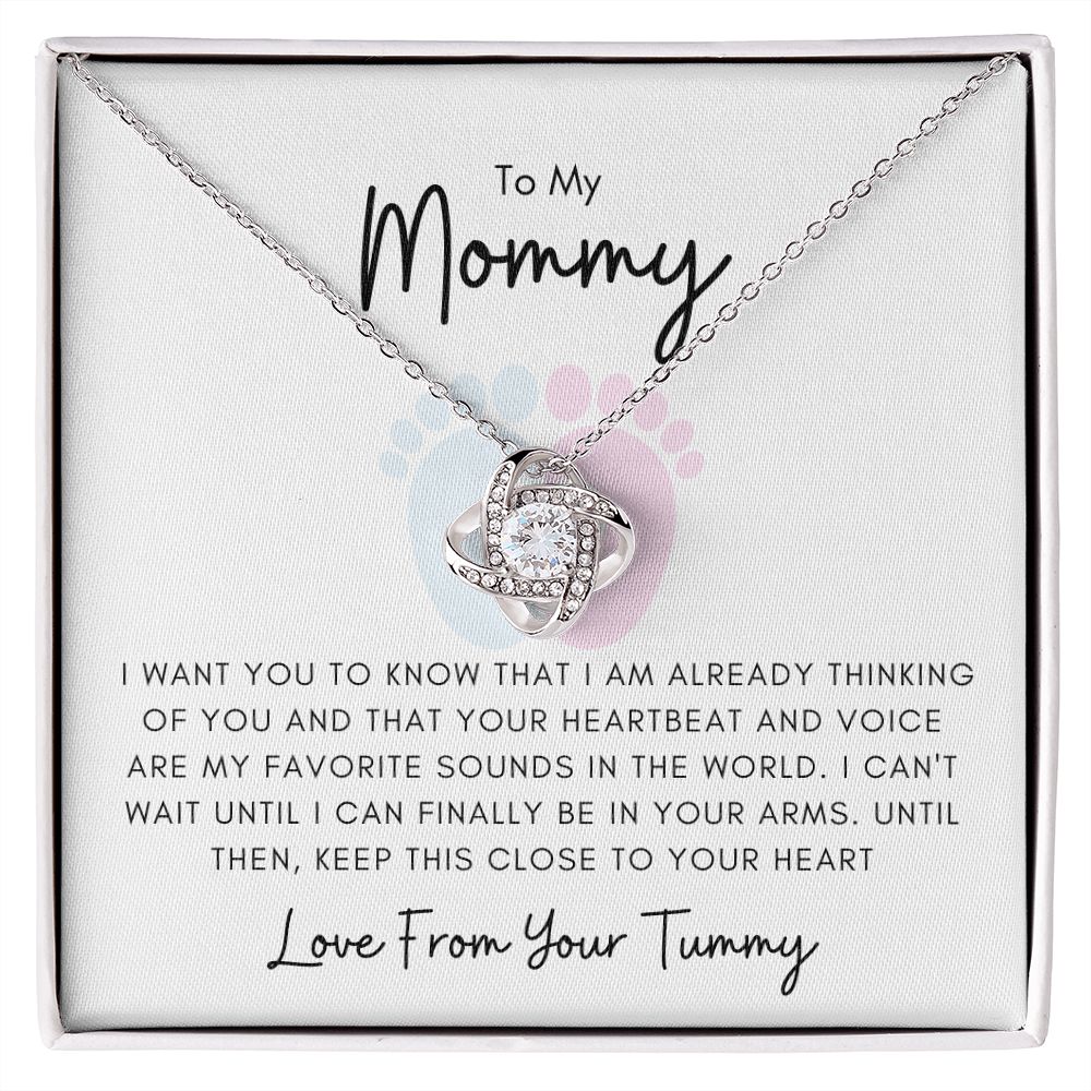 To My Mommy Love From Your Tummy | Necklace with Message Card