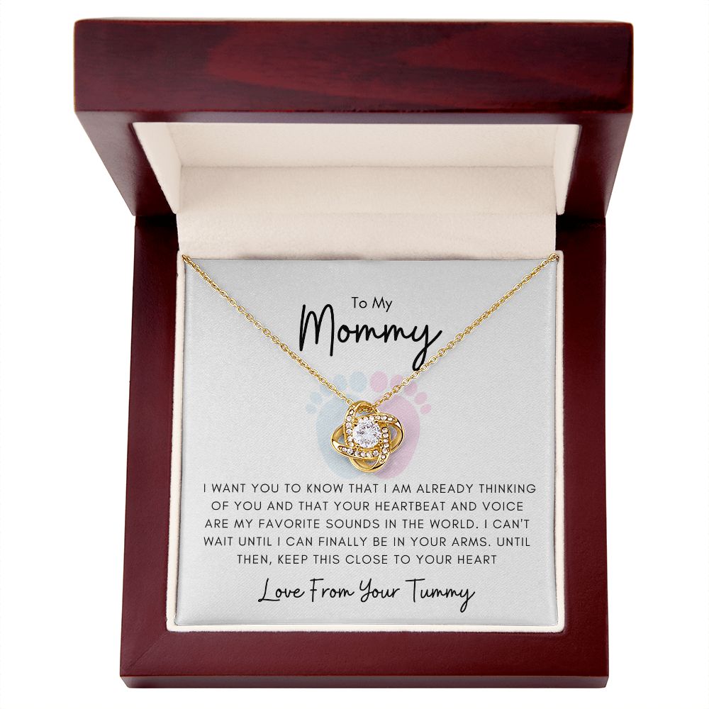 To My Mommy Love From Your Tummy | Necklace with Message Card