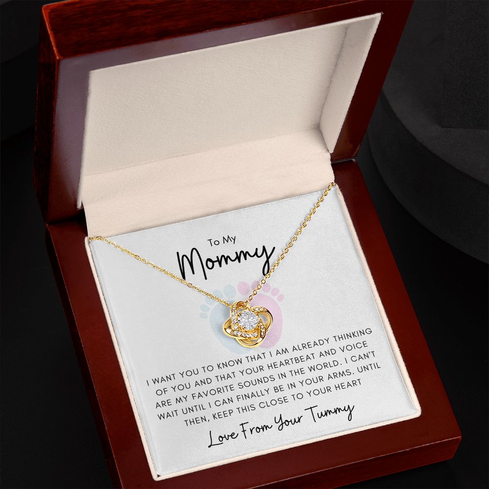 To My Mommy Love From Your Tummy | Necklace with Message Card