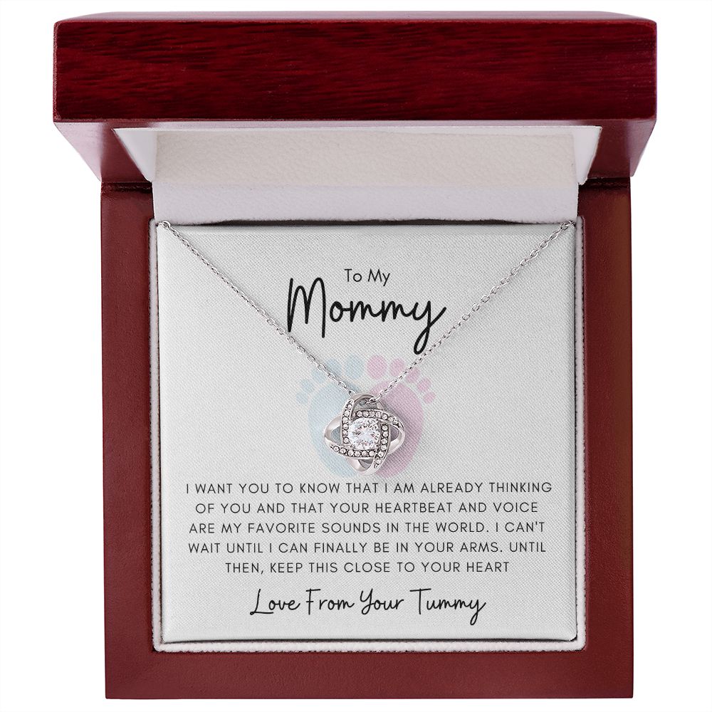 To My Mommy Love From Your Tummy | Necklace with Message Card