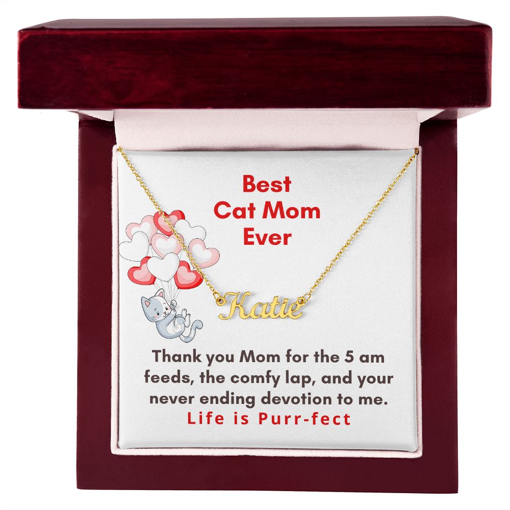 Best Cat Mom Ever | Custom Name Necklace