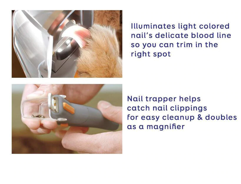 OLIVER Nail Trimmer for Cats with LED Light- detail of features 