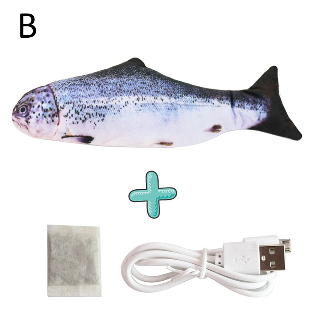 Leo Floppy Fish Cat Toy - 11.8 inchSalmon with charger and catnip