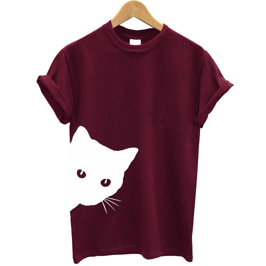 CHARLIE Cat T-shirt Women's burgundy