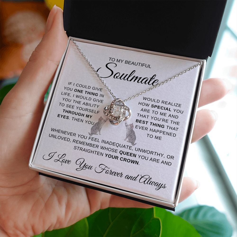 To My Beautiful Soulmate| Cat Lovers Necklace