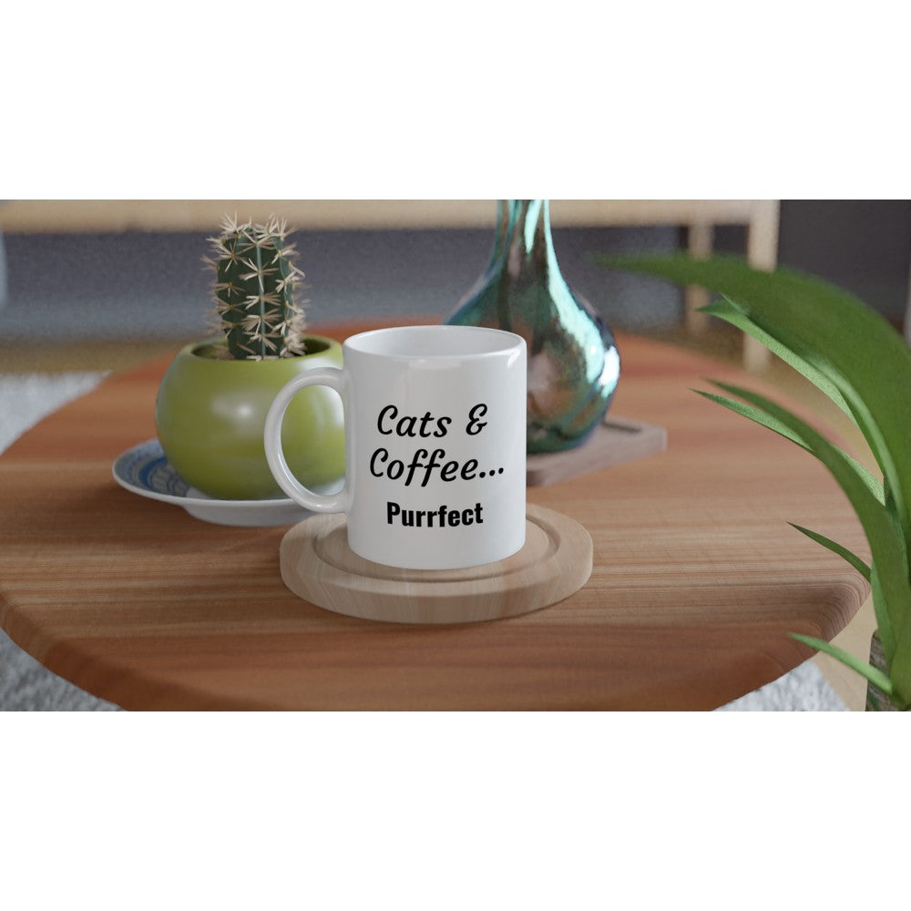Finn Cat Mug White 11oz Ceramic